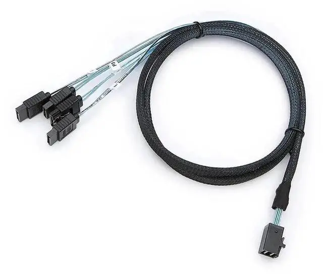 Alt view image 7 of 7 - WRIARICH 2 Pack 0.5M/1.6FT SFF-8643 to 4 SATA Internal HD Mini SAS Breakout Cable