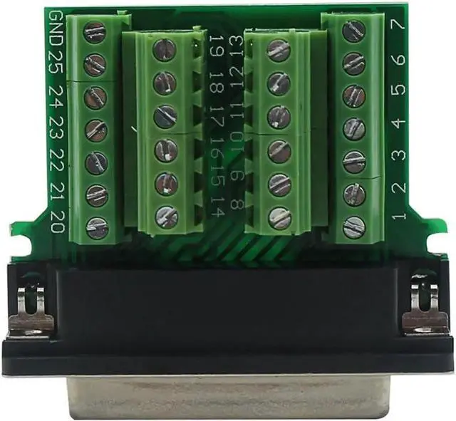 Alt view image 4 of 7 - WRIARICH DB25 Male Solder-Free Breakout Board Terminal Connector Signal Module with Housing Long Bolts Nuts