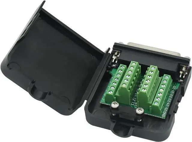 Alt view image 6 of 7 - WRIARICH DB25 Male Solder-Free Breakout Board Terminal Connector Signal Module with Housing Long Bolts Nuts