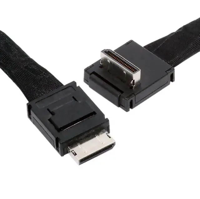 Main image of WRIARICH 80cm Down-Angled 90° OCuLink SFF-8611 4i Active Data Cable, PCIe 4.0 SFF8611 Male to Male Cord for eGPU & High-Speed SSD