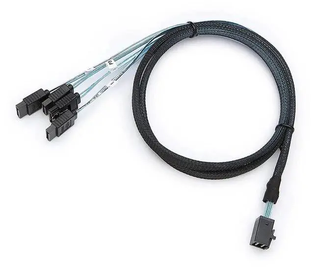 Alt view image 5 of 7 - WRIARICH 2 Pack 0.5M SFF-8643 Mini SAS to 4 SATA Breakout Cable for RAID Controller