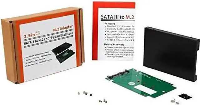 Alt view image 3 of 7 - WRIARICH 2.5" SATA III to M.2 B-Key SATA SSD Aluminum Adapter Enclosure SY-ADA40092
