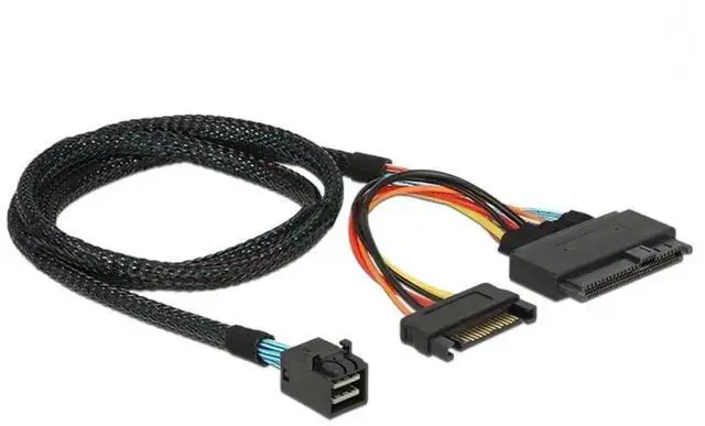 Main image of WRIARICH 0.5M/1.64FT PCIe 4.0 SFF-8643 to SFF-8639 U.2 Cable with SATA Power for NVMe SSD