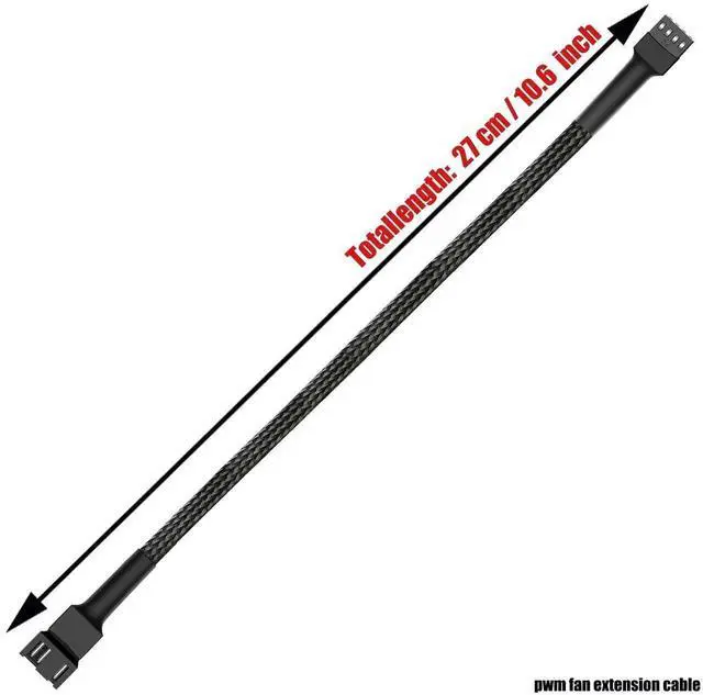 Alt view image 4 of 7 - WRIARICH 20-Pack 4-Pin PWM Fan Extension Cables, 27cm (10.6 Inch) PC Cooling Fan Extender Wires