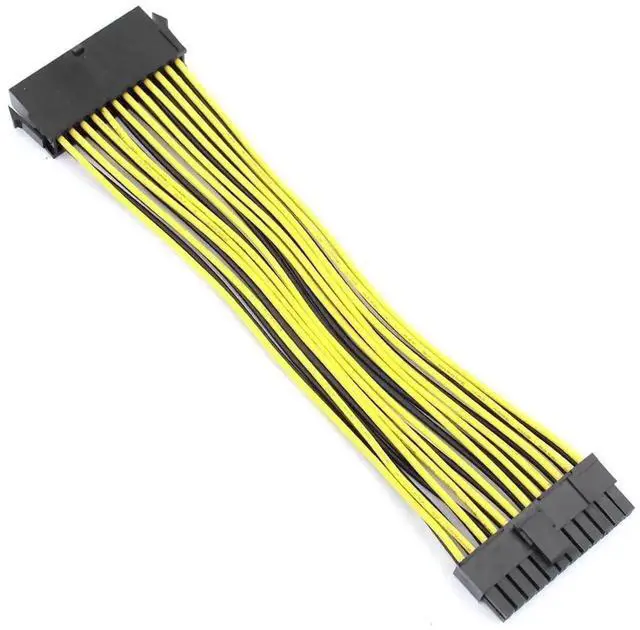 Main image of WRIARICH 2-Pack ATX 20+4 Pin 24Pin Splitter Extension Cables, 18AWG 20CM Motherboard PSU Adapter Cords for BTC Mining Rig