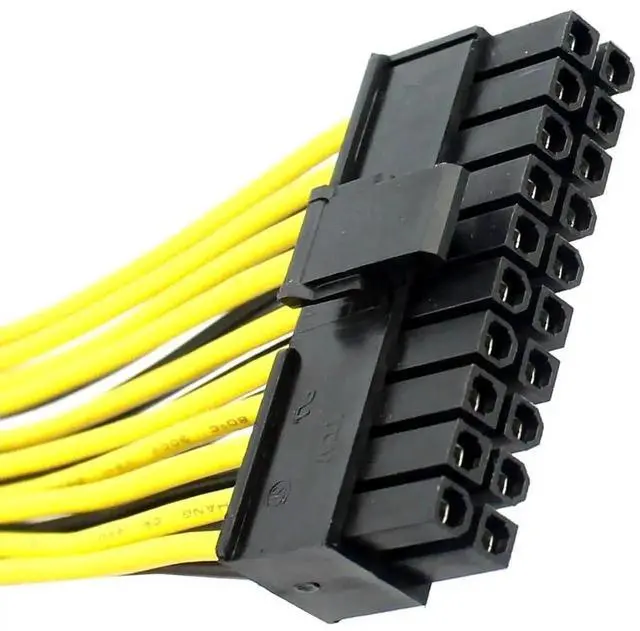 Alt view image 3 of 6 - WRIARICH 2-Pack ATX 20+4 Pin 24Pin Splitter Extension Cables, 18AWG 20CM Motherboard PSU Adapter Cords for BTC Mining Rig
