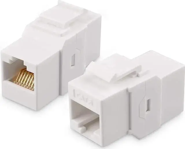 Alt view image 2 of 4 - WRIARICH 2-Pack Single Port Cat6 Ethernet Wall Plate White, with Cat5/Cat6 Keystone Jack