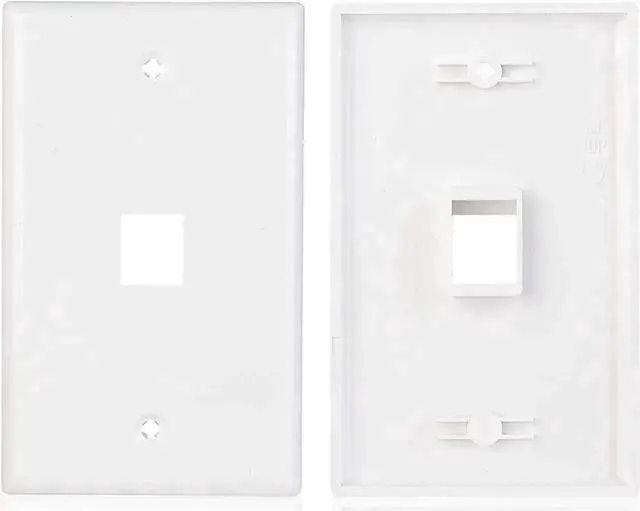 Alt view image 4 of 4 - WRIARICH 2-Pack Single Port Cat6 Ethernet Wall Plate White, with Cat5/Cat6 Keystone Jack