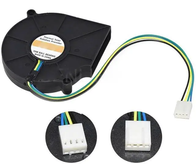 Alt view image 2 of 4 - WRIARICH 75x75x15mm CPU Blower Fan Replacement Model BB7515BU B127515BU, DC 12V 0.80A 4-Wire PWM Centrifugal Fan with Copper Radiator for Desktop CPU Cooling