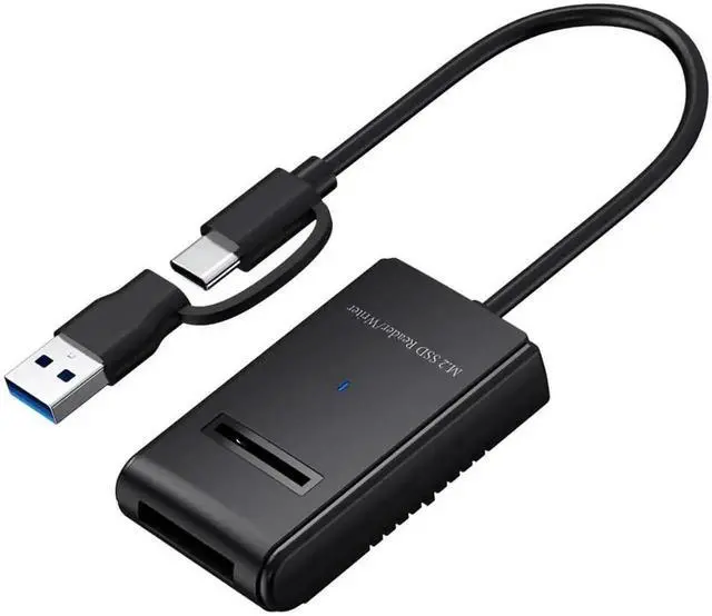 Main image of WRIARICH USB 3.0 Type-C/A to M.2 NVMe SATA SSD Enclosure, RTL9210B Chip M-Key NGFF External Docking Case, Horizontal Design
