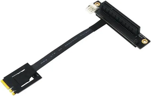 Alt view image 2 of 6 - WRIARICH 270 Degree M.2 NGFF Dual Key A-E to PCIe X8 Riser Adapter Cable with 4Pin FDD Power Port, M.2 A-E Key PCI Express 8X Extension Add-On Card