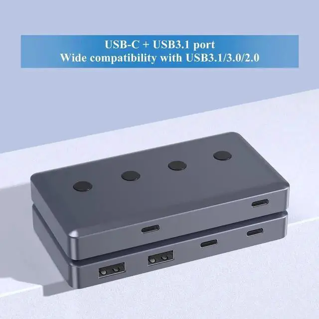 Alt view image 2 of 5 - WRIARICH 6 Port USB 3.2 Hub Splitter, USB-A & USB-C Ports with USB-C Power Input, 10Gbps High Speed Data Hub for PC, External HDD, Flash Drives, Keyboard and USB Peripherals
