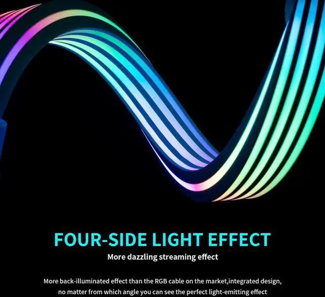 Alt view image 5 of 7 - WRIARICH White 8 Pin ARGB GPU Power Extension Cable, Addressable 5V 3Pin RGB PSU Extension Cord, PC Chassis Lighting Decor Compatible with RTX 3060/4060/4070 & RX 580/RX 6600 Graphics Cards
