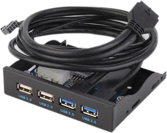 Main image of WRIARICH 3.5 Inch Floppy Bay PC Front Panel 4-Port USB Hub Splitter, 2 USB3.0 + 2 USB2.0 Multi Interface Expansion for Desktop Chassis