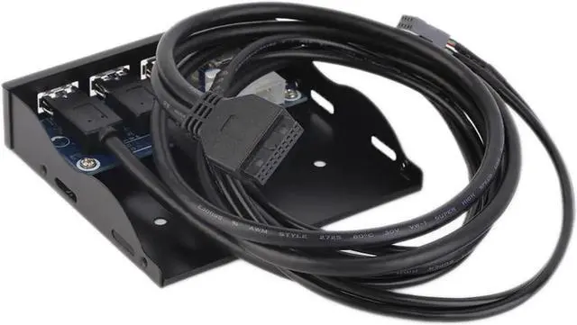 Alt view image 2 of 7 - WRIARICH 3.5 Inch Floppy Bay PC Front Panel 4-Port USB Hub Splitter, 2 USB3.0 + 2 USB2.0 Multi Interface Expansion for Desktop Chassis