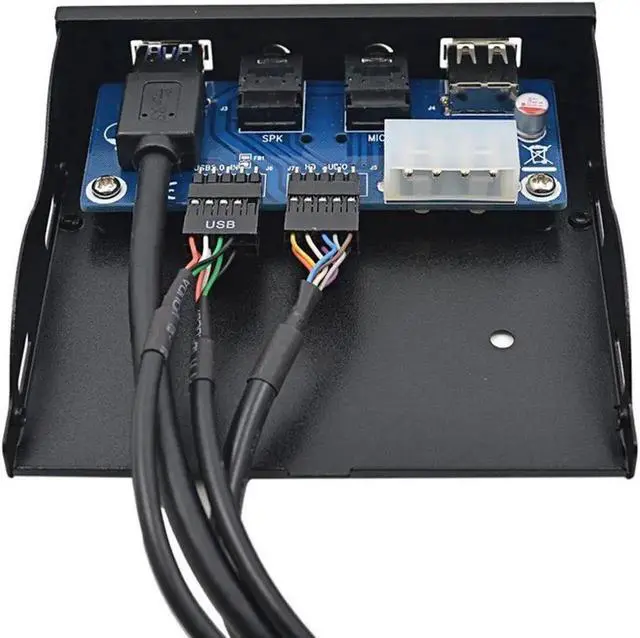 Alt view image 6 of 7 - WRIARICH 3.5 Inch Floppy Bay PC Front Panel 4-Port USB Hub Splitter, 2 USB3.0 + 2 USB2.0 Multi Interface Expansion for Desktop Chassis