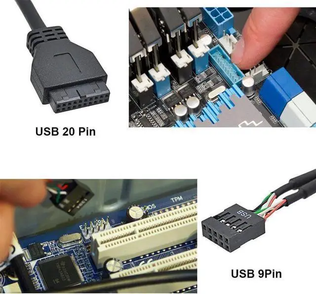 Alt view image 7 of 7 - WRIARICH 3.5 Inch Floppy Bay PC Front Panel 4-Port USB Hub Splitter, 2 USB3.0 + 2 USB2.0 Multi Interface Expansion for Desktop Chassis