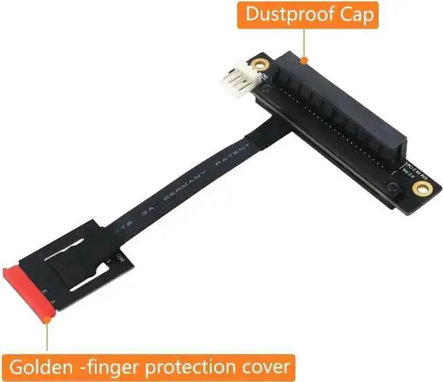 Alt view image 3 of 4 - WRIARICH 270 Degree M.2 Key A-E to PCIe 8X Riser Card, Dual Key NGFF Adapter with 4P FDD Power Connector