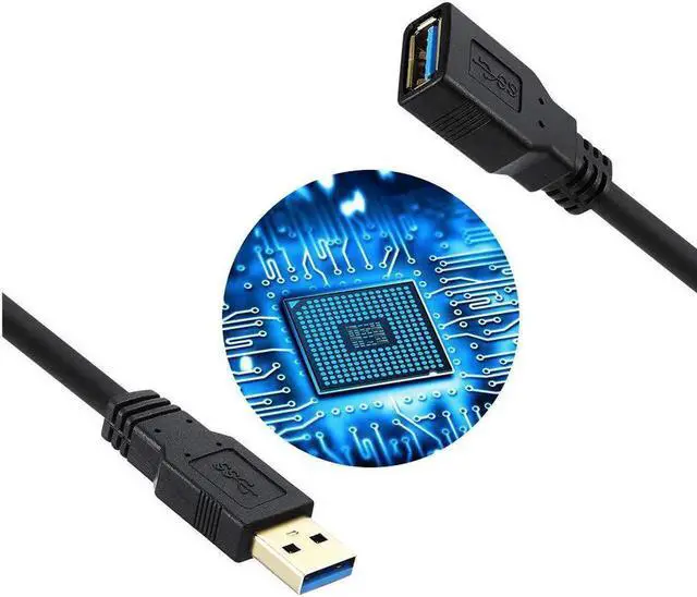 Alt view image 2 of 6 - WRIARICH 20FT USB 3.0 Extension Cable, Type A Male to Female SuperSpeed Extender Cord, Black