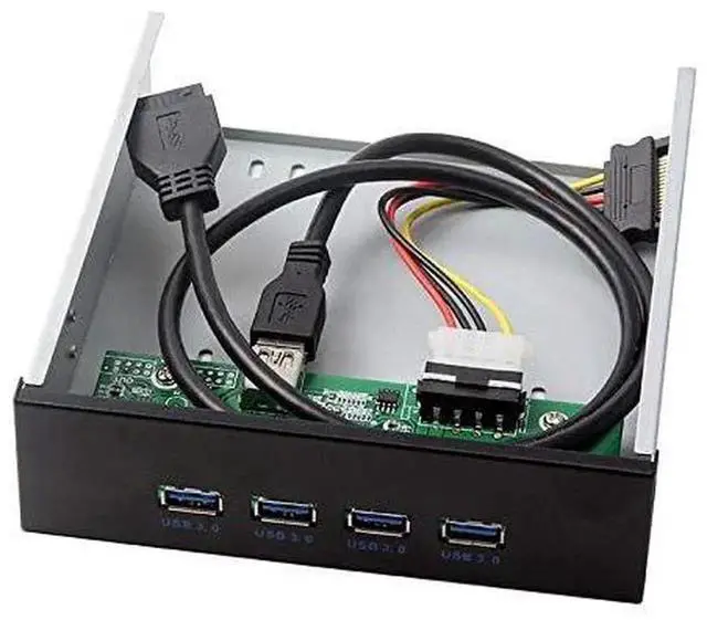 Alt view image 4 of 7 - WRIARICH 4-Port USB 3.0 Front Panel Hub for 5.25 Inch CD-ROM Bay, Internal USB Expansion Dock with 20Pin Motherboard Header Cable for Desktop PC Case