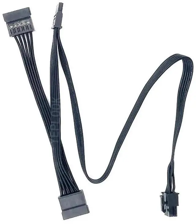 Main image of WRIARICH 6Pin to 3x Straight SATA Power Cable, 18AWG 50+15+15cm Modular PSU Cord Compatible with Corsair SF450 SF600 SF750 SFX Power Supply for SSD & HDD