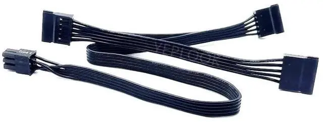 Alt view image 5 of 6 - WRIARICH 6Pin to 3x Straight SATA Power Cable, 18AWG 50+15+15cm Modular PSU Cord Compatible with Corsair SF450 SF600 SF750 SFX Power Supply for SSD & HDD