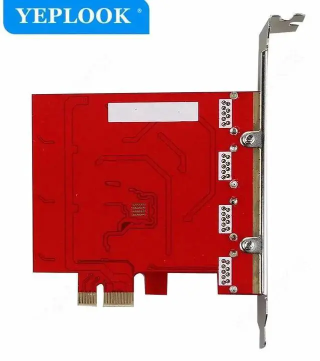 Alt view image 5 of 5 - WRIARICH PCIe x1 USB 3.0 Expansion Card, 4-Port 5Gbps High Speed Hub Adapter with VL805 Chipset, Red PCB for Desktop PC
