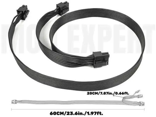 Alt view image 4 of 4 - WRIARICH Dual 8Pin (6+2Pin) GPU Power Cable for Cooler Master MWE / MWE V2 / GX Series Modular PSU, 18AWG