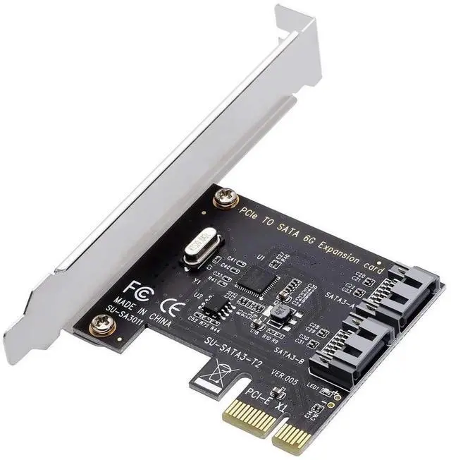 Alt view image 7 of 7 - WRIARICH 2-Port PCIe 3.0 SATA III Expansion Card, PCIe x1 to 6Gbps SATA Controller Card for SSD HDD, Full Height Bracket & 2 SATA Cables Included