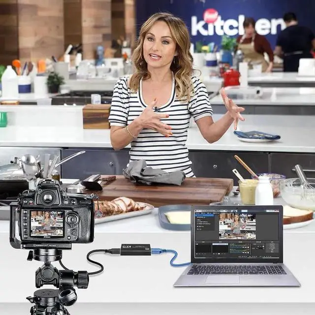 Alt view image 2 of 7 - 4K HDMI to USB & USB-C Video Capture Card with HDMI Loop-Out and 3.5mm Mic Jack, 1080P 60FPS Game Capture Adapter for Live Streaming Recording, Compatible with Switch PS4 Xbox OBS Zoom Windows Mac PC