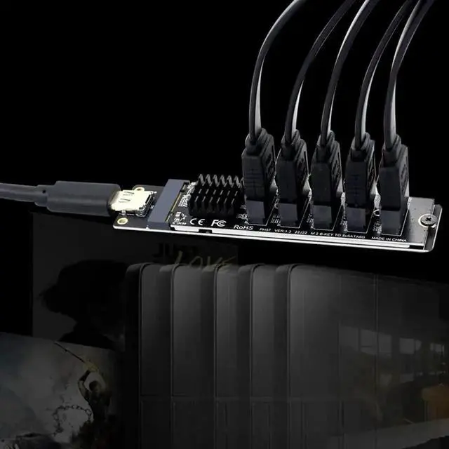 Alt view image 2 of 2 - WRIARICH USB-C to 5-Port SATA III 6Gbps Expansion Card with JM575+JMS580 Dual Chips, USB3.2 Gen2 10Gbps SATA Expander Adapter, Plug & Play for PC Laptop SATA Storage Expansion