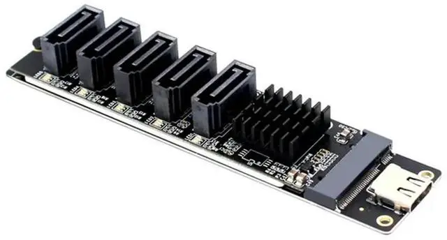 Main image of WRIARICH USB-C to 5-Port SATA III 6Gbps Expansion Card with JM575+JMS580 Dual Chips, USB3.2 Gen2 10Gbps SATA Expander Adapter, Plug & Play for PC Laptop SATA Storage Expansion