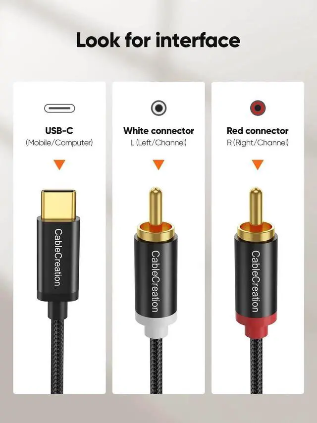 Alt view image 5 of 7 - WRIARICH 10FT USB C to Dual RCA Audio Y Splitter Cable, Type-C to 2 Male RCA Cord Compatible with iPhone 15 Series Samsung S23 Tablet Amplifier Speaker Car Stereo Home Theater DVD