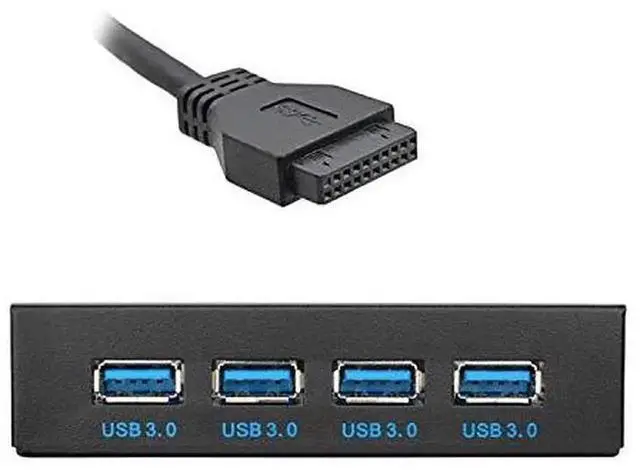 Alt view image 2 of 7 - WRIARICH 4-Port USB 3.0 Front Panel Hub, 3.5" Floppy Bay Mount, 20Pin to Motherboard Adapter with SATA Power Cable