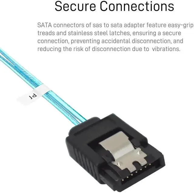 Alt view image 4 of 6 - WRIARICH 2M SFF-8087 Mini SAS to 4 SATA Breakout Cable for RAID Controller & HBA Card