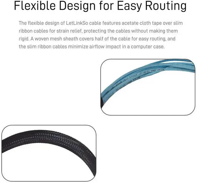 Alt view image 6 of 6 - WRIARICH 2M SFF-8087 Mini SAS to 4 SATA Breakout Cable for RAID Controller & HBA Card
