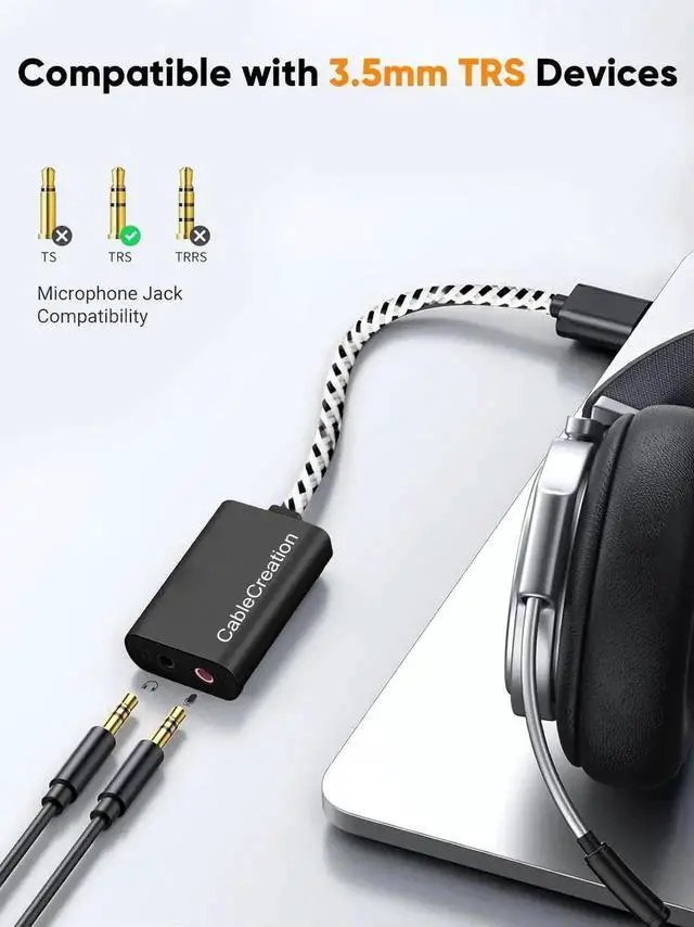 Alt view image 7 of 7 - WRIARICH USB Type-C External Sound Card with 3.5mm Audio Jack, USB-C to Headset Microphone Adapter Compatible with MacBook Pro, iMac, iPad Pro 2020, iPhone 15/16, Galaxy S24 S23 S22 S21+