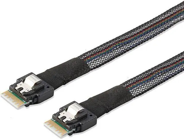 Main image of WRIARICH 38Pin SlimSAS SFF-8654 Bidirectional Cable, Support SFF-8654 to SFF-8654 / SFF-8654 to Mini SAS HD SFF-8643, 12Gbps SAS 3.0 Server HDD Data Interconnect Cable, 50CM Length