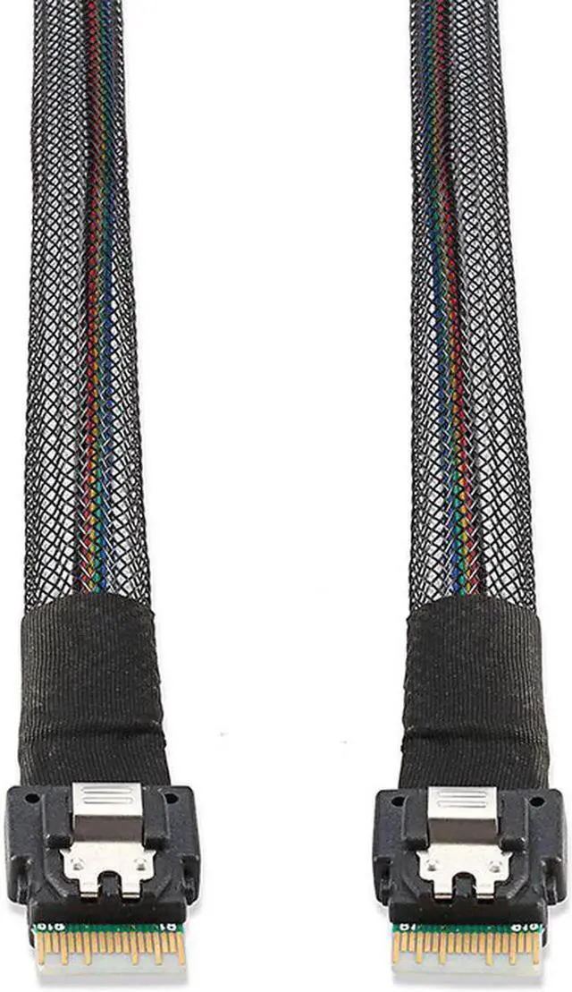 Alt view image 2 of 3 - WRIARICH 38Pin SlimSAS SFF-8654 Bidirectional Cable, Support SFF-8654 to SFF-8654 / SFF-8654 to Mini SAS HD SFF-8643, 12Gbps SAS 3.0 Server HDD Data Interconnect Cable, 50CM Length