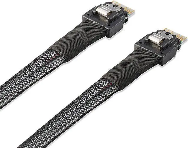 Alt view image 3 of 3 - WRIARICH 38Pin SlimSAS SFF-8654 Bidirectional Cable, Support SFF-8654 to SFF-8654 / SFF-8654 to Mini SAS HD SFF-8643, 12Gbps SAS 3.0 Server HDD Data Interconnect Cable, 50CM Length
