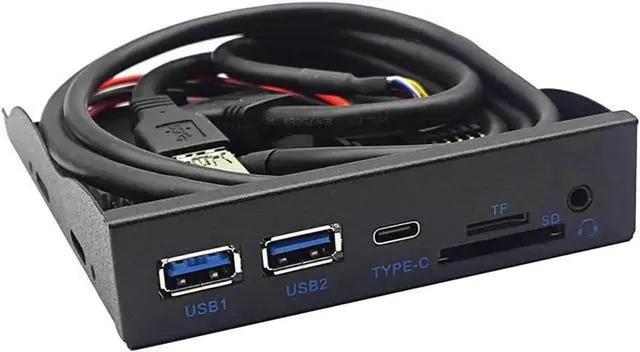 Main image of WRIARICH 3.5 Inch Floppy Bay Front Panel Hub, USB3.2 Gen1 5Gbps Type-C + 2×USB-A, SD/TF Card Reader & 4-Pole 3.5mm HD Audio Jack, Internal PC Case Expansion Adapter