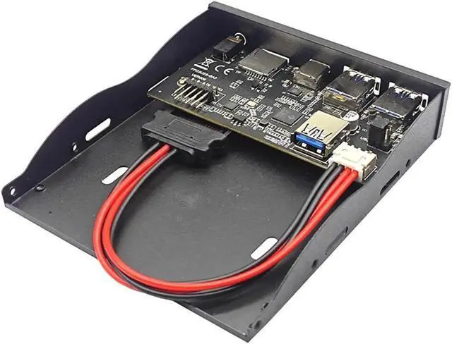 Alt view image 2 of 6 - WRIARICH 3.5 Inch Floppy Bay Front Panel Hub, USB3.2 Gen1 5Gbps Type-C + 2×USB-A, SD/TF Card Reader & 4-Pole 3.5mm HD Audio Jack, Internal PC Case Expansion Adapter