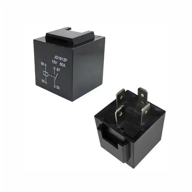 Alt view image 3 of 4 - WRIARICH 2PCS Heavy Duty Automotive Relay JD1912F JD2912F with Socket Base, 60A 4Pin Single Normally Open, DC12V/24V Coil, Model JD1912F-12VDC