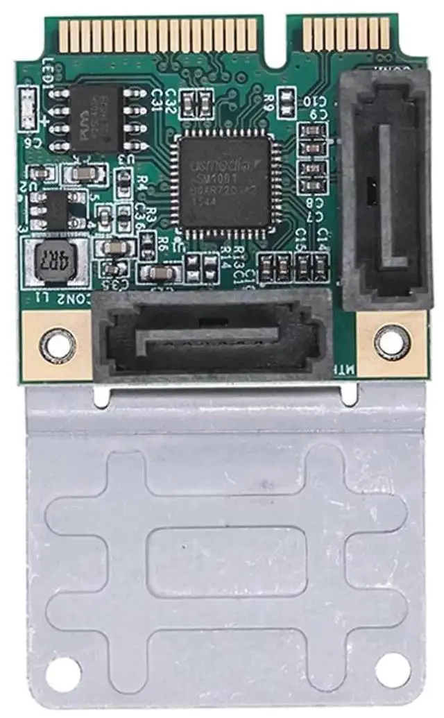 Alt view image 5 of 6 - WRIARICH Mini PCI-E to SATA 3.0 Riser Card, M.2 B+M Key PCI-E 2.0 to 2/4 Port SATA SSD Adapter Card, 5/2.5Gbps