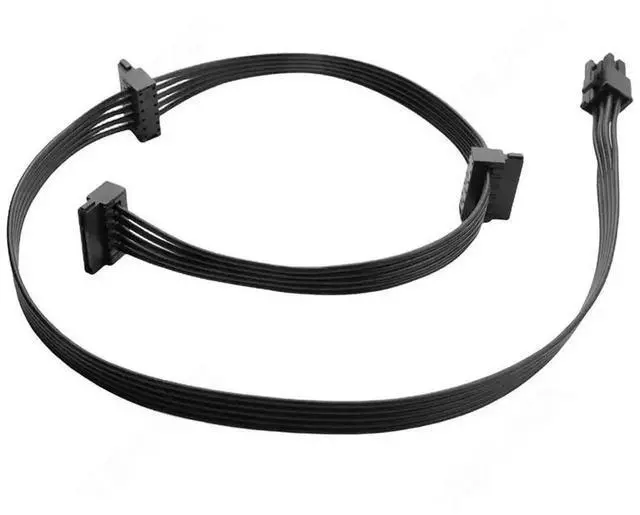 Alt view image 4 of 6 - WRIARICH 6Pin to 3 Angled SATA Modular Power Cable for Corsair HX Series PSU, 18AWG 50+15+15cm HDD SSD Power Cord Compatible with HX1050 HX850 HX750 HX650 Fully Modular Power Supplies