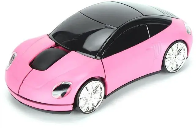 Main image of WRIARICH 2.4GHz Wireless 3D Sport Car Shape Gaming Mouse with USB Receiver, Cute Stylish Car Wireless Mice for PC Laptop Desktop, Pink
