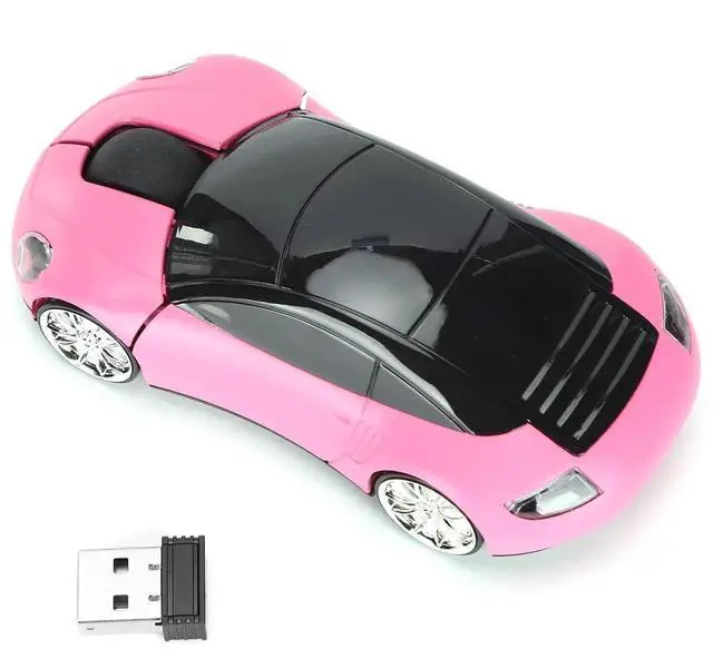 Alt view image 2 of 7 - WRIARICH 2.4GHz Wireless 3D Sport Car Shape Gaming Mouse with USB Receiver, Cute Stylish Car Wireless Mice for PC Laptop Desktop, Pink