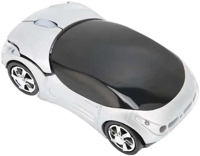 Main image of WRIARICH 2.4GHz Wireless Cool Sport Car Shape Optical Mouse, Mini Sports Car Gaming Mice Compatible with Win98 Win7 Linux PC Laptop Computer, Silver