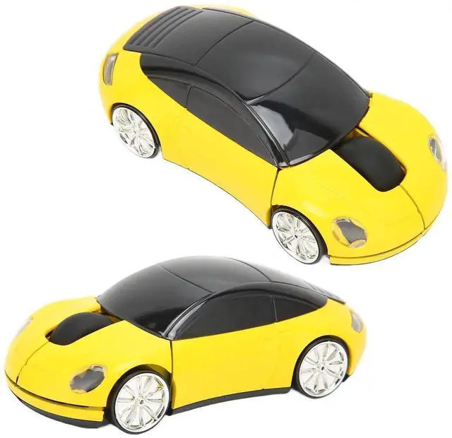 Alt view image 3 of 7 - WRIARICH 2.4GHz Wireless 3D Sport Car Shape Optical Gaming Mouse with USB Receiver, Cute Car Design Wireless Mice for PC Laptop Desktop, Yellow