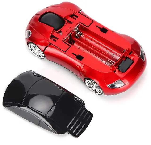 Alt view image 6 of 7 - WRIARICH 2.4G Wireless Cute Car Shape Optical Mouse with USB Receiver, 1600DPI LED Light Wireless Mice for PC Laptop Tablet, Red